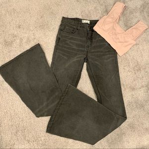 Bundle Free People Top & High Waist Flare Jeans